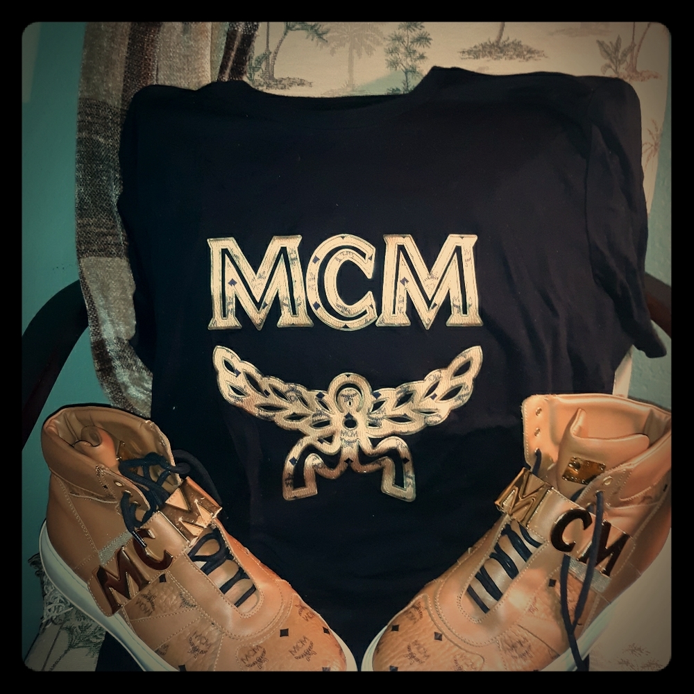 Size 12 light brown like new MCM BOOTS